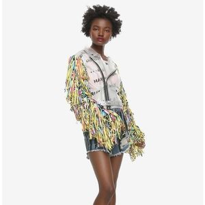 DC Comics Birds Of Prey Harley Quinn Caution Tape Girls Cosplay Jacket